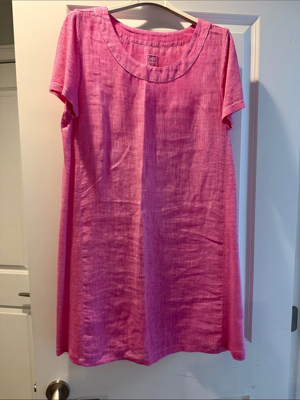 Relaxed Pink Short-Sleeve Mini Dress